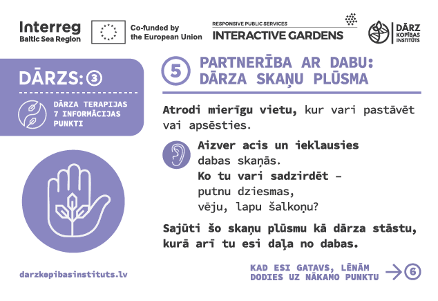Partnerība ar dabu: dārza skaņu plūsma