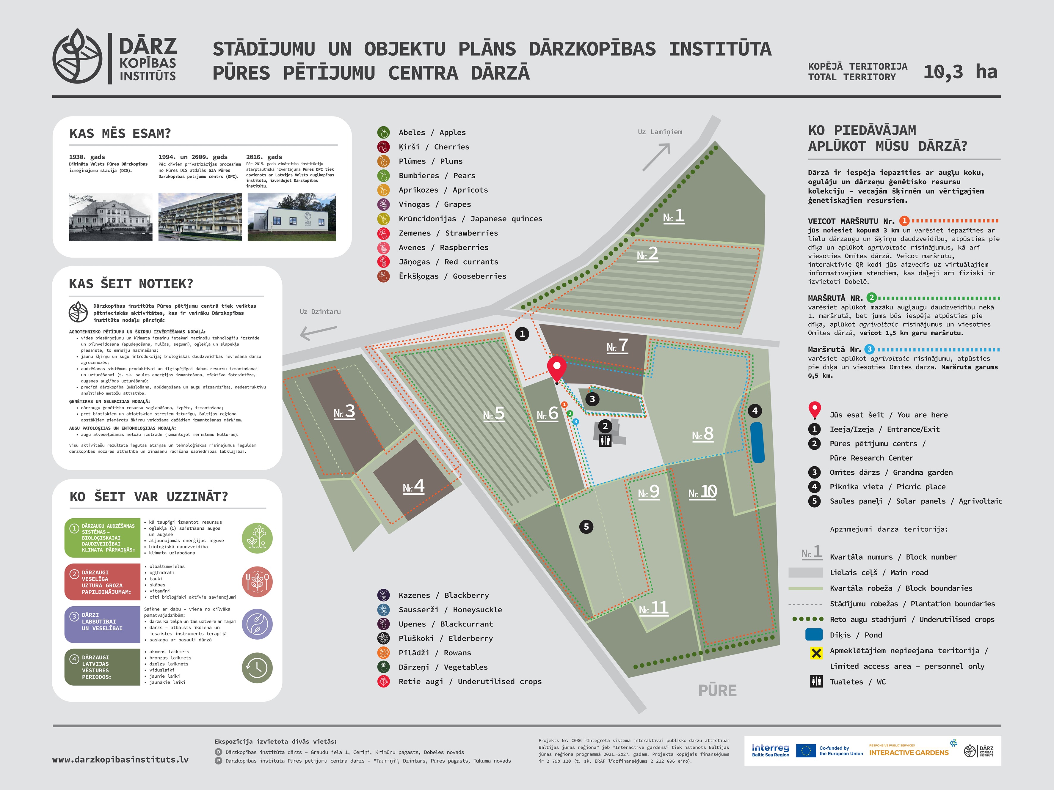 Layout plan of plantings and features at the Institute of Horticulture’s Pūre Horticulture Center garden